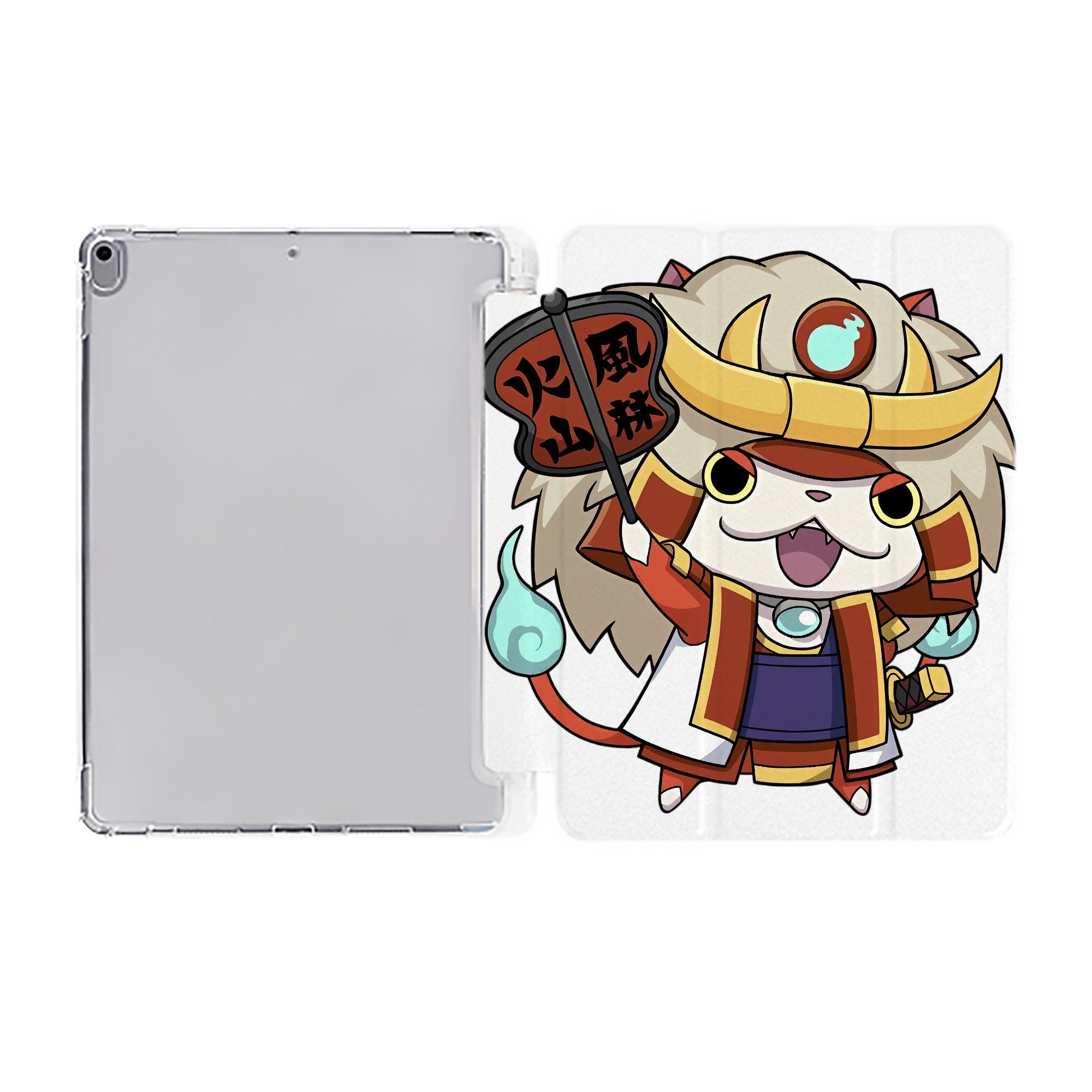 （画像用） 妖怪ウォッチ Yo-kai Watch IPad ケース ペン収納付き 三つ折りスタンド PUレザー×シリコン 対応機種9.5/10.5/10.9インチ